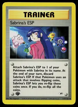 Pokemon Card - Sabrina's ESP Gym Heroes 117/132 Uncommon 1st Edition - Image 1