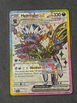 Pokemon Hydreigon ex 223/191 Surging Sparks Ultra Rare Holo 330 HP Card - Image 1