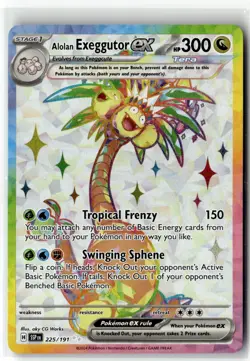 Alolan Exeggutor ex ⭐ 225/191 Holo Ultra Rare Surging Sparks 2024 Pokemon NM - Image 1