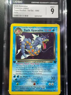 Pokemon Dark Gyarados 8/82 1st Edition Holo Rare - Team Rocket Vintage CGC 9 - Image 2