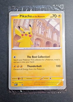 Pokemon TCG Pikachu at the Museum Oversized Jumbo Promo Card - MEP UK Exclusive - Image 1