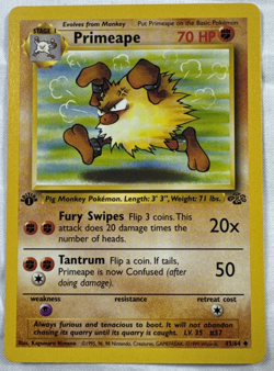 Primeape Jungle Uncommon 43/64 1st Edition Pokemon TCG 1999 WotC - Image 1