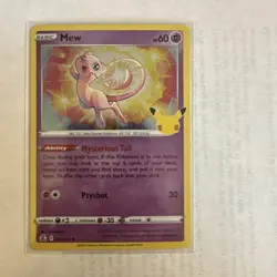 Pokemon TCG Mew 011/025 Holo Rare 2021 Celebrations Base Set NM Condition - Image 1