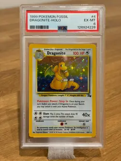 Pokemon 1999 Fossil #4 Dragonite - HOLO (PSA 6 EX-MT) - Image 1