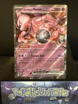 Pokemon Card Team Rocket’s Mewtwo EX SVP 205 Promo Destined Rivals Near Mint - Image 1
