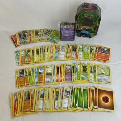 Pokemon Cards Bundle with Gengar-Themed Sleeves in Tin, 150+ Cards (F3) CP#625 - Image 1