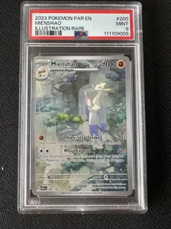 PSA 9 Mienshao Paradox Rift Illustration Rare 200/189 Pokemon Holo 2023 - Image 2