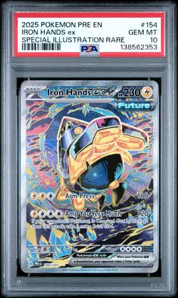 Pokemon Pre En-Prismatic Evolutions Iron Hands Ex #154 - PSA 10 - Image 1