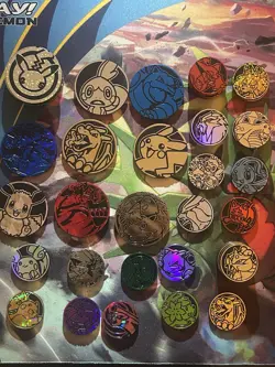 40+ Official Pokemon Coin Lot, Big And Small Coins Clean - Image 1