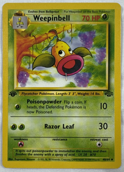 Pokemon TCG Weepinbell Jungle 1st Edition 48/64 WotC NM - Image 1
