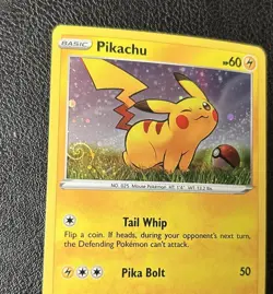 HD SWIRL Pokemon Pikachu SWSH039 Cosmo Holo Rare Black Star Promo Card NM - Image 1