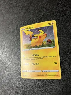 HD SWIRL Pokemon Pikachu SWSH039 Cosmo Holo Rare Black Star Promo Card NM - Image 2
