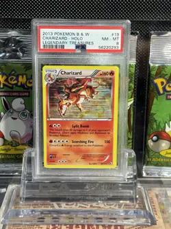 2013 POKEMON B & W LEGENDARY TREASURES CHARIZARD HOLO 19/113 PSA 8 NM-MT - Image 1