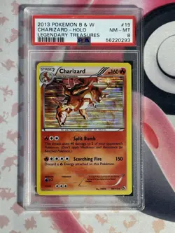 2013 POKEMON B & W LEGENDARY TREASURES CHARIZARD HOLO 19/113 PSA 8 NM-MT - Image 3