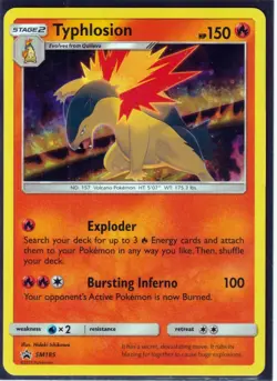 2019 Pokemon TYPHLOSION SM185 BLACK STAR RARE PROMO - HOLO -NM (T3) - Image 1