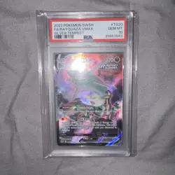 PSA 10 GEM MINT 2022 Pokemon Full Art Rayquaza VMAX Silver Tempest SWSH TG20 - Image 1