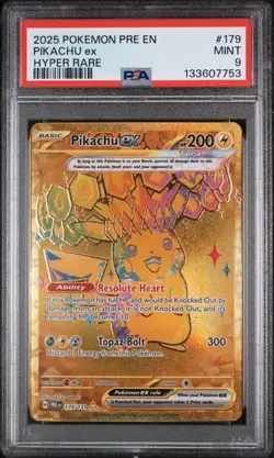 Pikachu ex 179/131 Pokemon TCG Prismatic Evolutions Hyper Rare PSA 9 MINT - Image 1