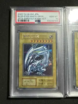 Blue-Eyes White Dragon 3x 25th anniversary Kaiba - Yu-Gi-Oh! - PSA 10 sequential - Image 4