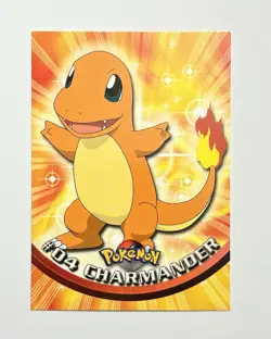1999 Topps Pokemon - TV Animation - Charmander #04 Black Logo Non Holo NM - Image 1