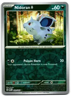 Nidoran F 029/165 - 151 Common Pokemon TCG Reverse Holo - M/LP Card - Image 1