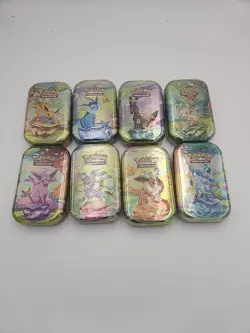 Pokemon TCG Scarlet Violet Prismatic Evolutions 8 Mini Tins NEW - Image 1