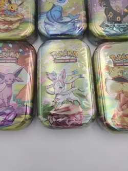 Pokemon TCG Scarlet Violet Prismatic Evolutions 8 Mini Tins NEW - Image 3