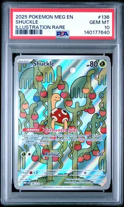 PSA 10 SHUCKLE 136/132 ILLUSTRATION RARE MEGA EVOLUTION POKEMON 🍃 - Image 1