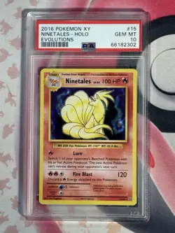 2016 POKEMON XY EVOLUTIONS NINETALES HOLO 15/108 PSA 10 GEM MT - Image 3