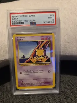 PSA 9 Vintage Abra 43/102 Base Set Pokemon Card WOTC 1999-2000 4th Print - Image 1