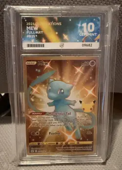 Pokemon Gold Mew TCG Full Art Holo Card 025/025 25th Celebrations Ace 10 - Image 1