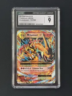 Pokemon TCG CGC 9 M Charizard EX 13/108 Evolutions Ultra Rare Holo 2016 - Image 1