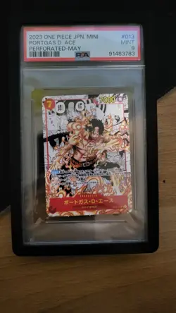 carta one piece mini Saikyo Jump Portgas.D.Ace (OP02-013) psa 9 gradata - Image 1