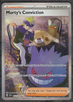 Morty's Conviction 211/162 Special Illustration Rare Temporal Forces Pokemon NM - Image 1