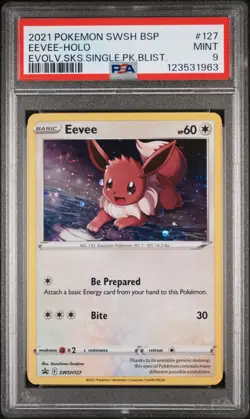 2021 POKEMON SWSH BLACK STAR PROMO EEVEE-HOLO #127 MINT 9 - Image 1