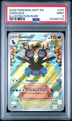 2025 POKEMON WHT EN-WHITE FLARE ZWEILOUS #147 ILLUSTRATION RARE MINT 9 - Image 1