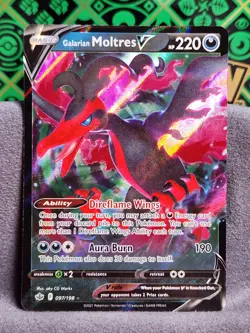GALARIAN MOLTRES V 097/198 Pokemon Chilling Reign Ultra Rare Holo NM - Image 1