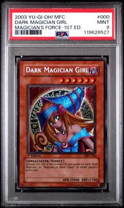 2003 YU-GI-OH! MFC-MAGICIAN'S FORCE 1ST ED #000 DARK MAGICIAN GIRL PSA 9 - Image 1