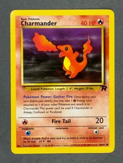 Charmander 50/82 Base Set Series Team Rocket Common Basic Pokemon Card 2000 NM - Image 1