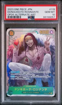 PSA 10 Donquixote Rosinante SEC Alternate Art OP04-119 2023 ONE PIECE Card Japan - Image 1