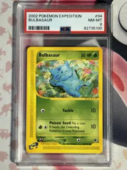 2002 POKEMON EXPEDITION BASE SET BULBASAUR 94/165 PSA 8 NM-MT - Image 3