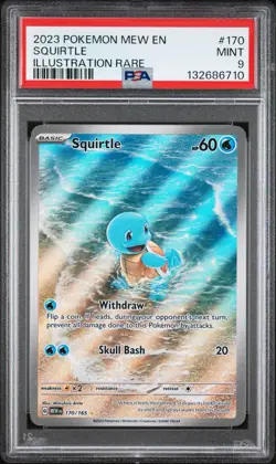 2023 POKEMON MEW EN-151 ILLUSTRATION RARE #170 SQUIRTLE PSA 9 - Image 1