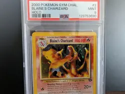 2000 POKEMON TCG GYM CHALLENGE HOLO #2 BLAINE'S CHARIZARD PSA 9 MINT - Image 4