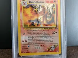 2000 POKEMON TCG GYM CHALLENGE HOLO #2 BLAINE'S CHARIZARD PSA 9 MINT - Image 5