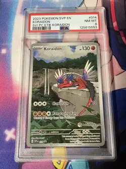 Koraidon Pokemon Center Stamped Promo SV Black Star 014 Sealed Holo PSA 8 - Image 1