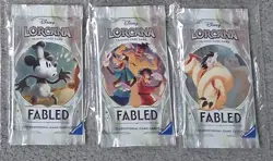 Lorcana Fabled Art Set Booster Packs X3 Brand New, Sealed - Image 1
