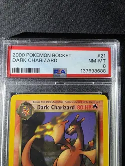 Dark Charizard 21/82 PSA 8 Team Rocket Non Holo 2000 Pokemon NM MT Grade - Image 2