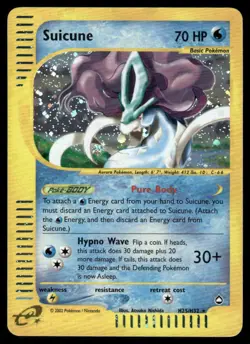 Pokemon Cards Suicune H25/147 Aquapolis Holo Rare WOTC NM - Image 1