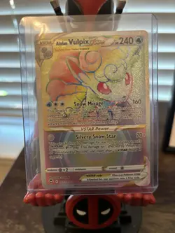 Pokemon TCG Alolan Vulpix VSTAR Rainbow Rare 197/195 Silver Tempest Holo NM - Image 1