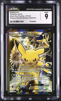 CGC 9 MINT Pikachu EX Black Star Promo XY124 Red & Blue (Collection) Pokemon - Image 1