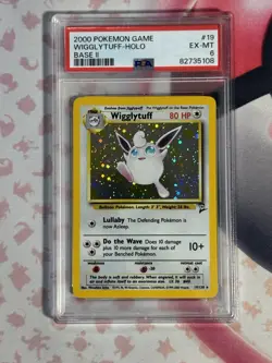 2000 POKEMON GAME BASE ll WIGGLYTUFF HOLO 19/130 PSA EX-MT - Image 3